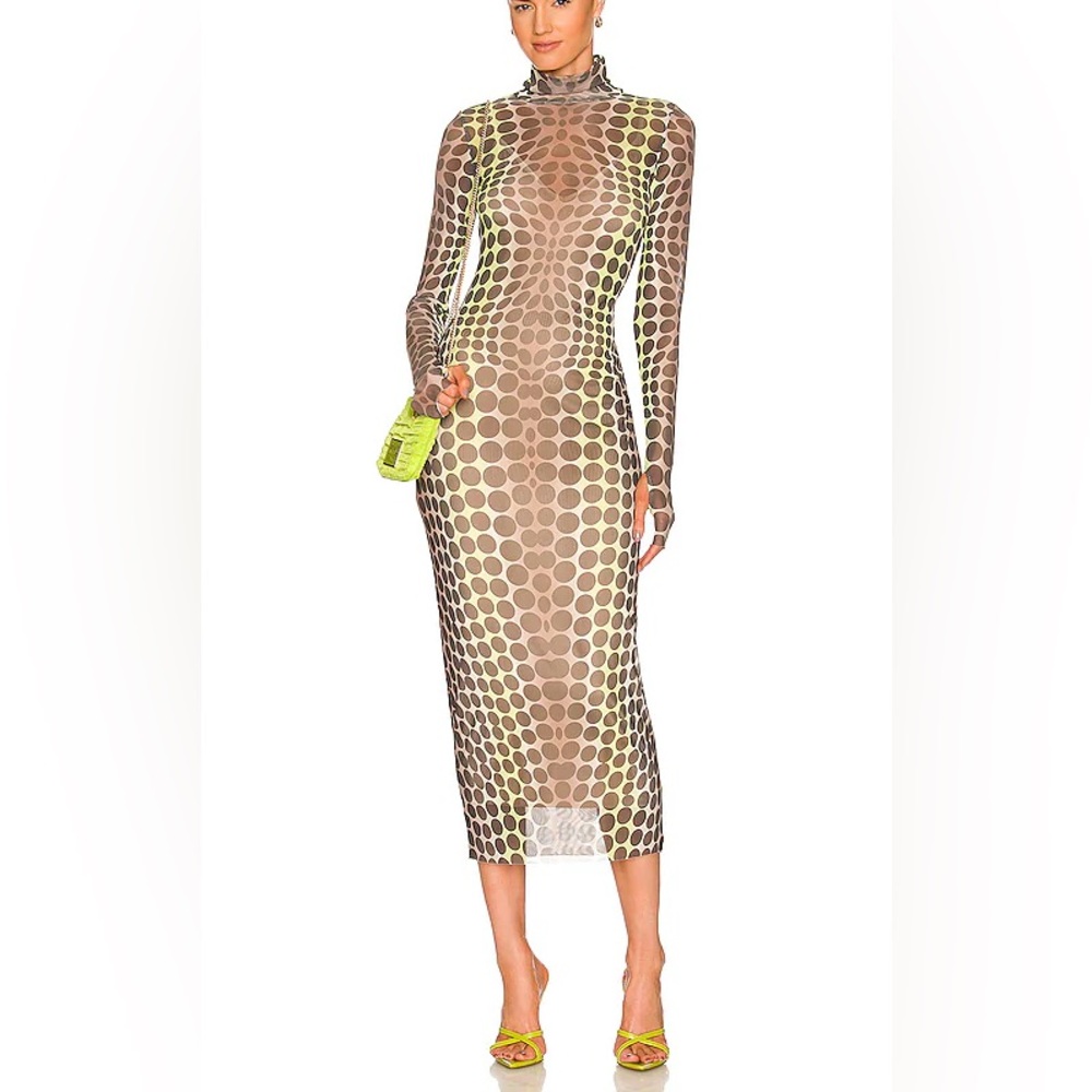 AFRM Shailene Dress in Abstract Neon Dot | Revolve | S